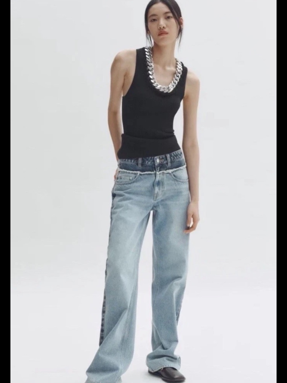 H&M x Stella McCartney Two Tone Straight Leg Jeans US Size 16